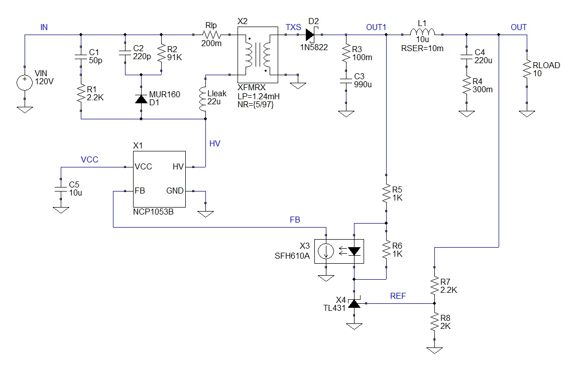 TopSpice SMPS simulation example