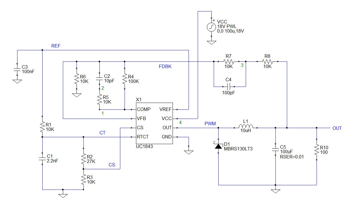 TopSpice SMPS simulation example